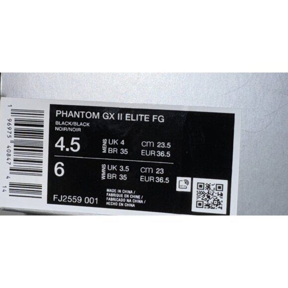 Nike Phantom GX II Elite FG Soccer Cleats Mens Size 4.5 Womens 6 FJ2559-001 - Picture 9 of 9